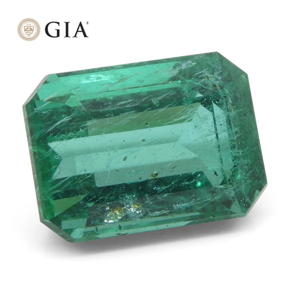 4.03ct Octagonal/Emerald Cut Green Emerald GIA Certified Zambia (F2)