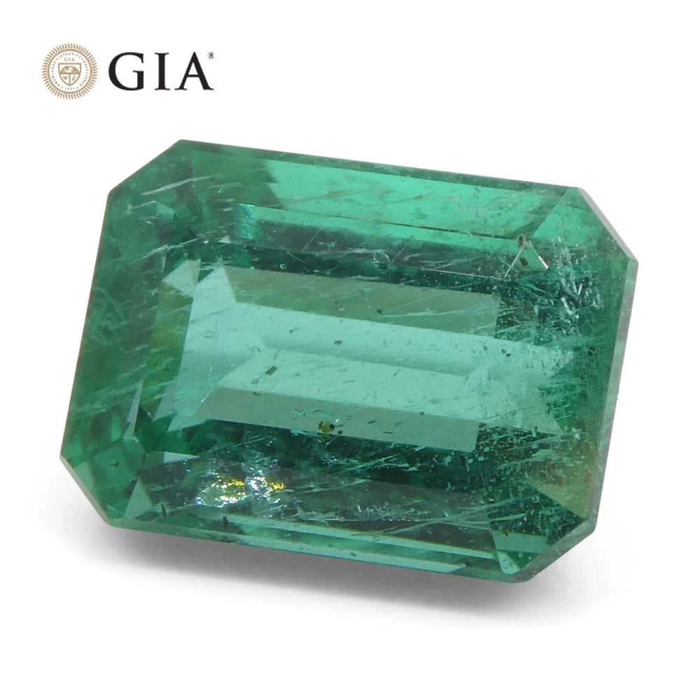 4.03ct Octagonal/Emerald Cut Green Emerald GIA Certified Zambia (F2)