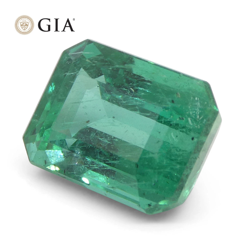 4.03ct Octagonal/Emerald Cut Green Emerald GIA Certified Zambia (F2)